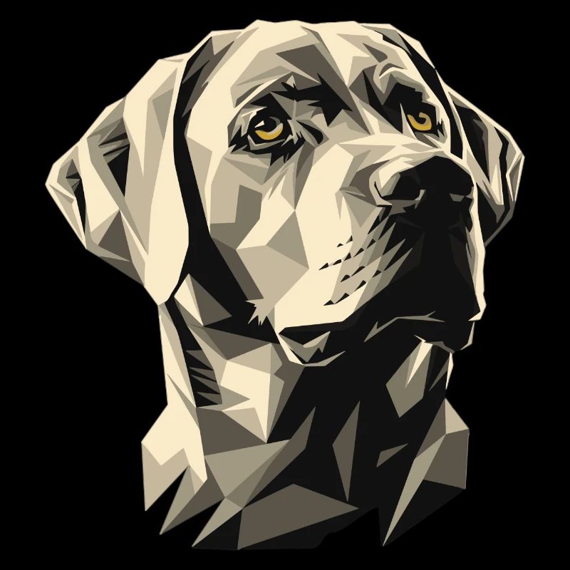 Labrador gris froid dans le style polygonal