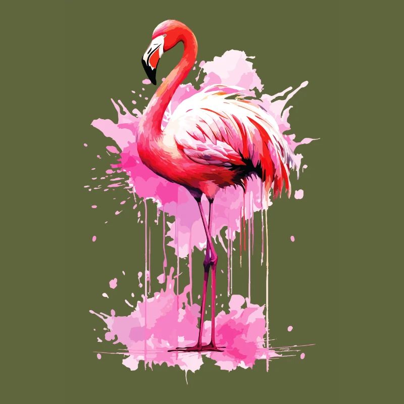Flamingo Bird Exotic Summer Splash Pink Pink