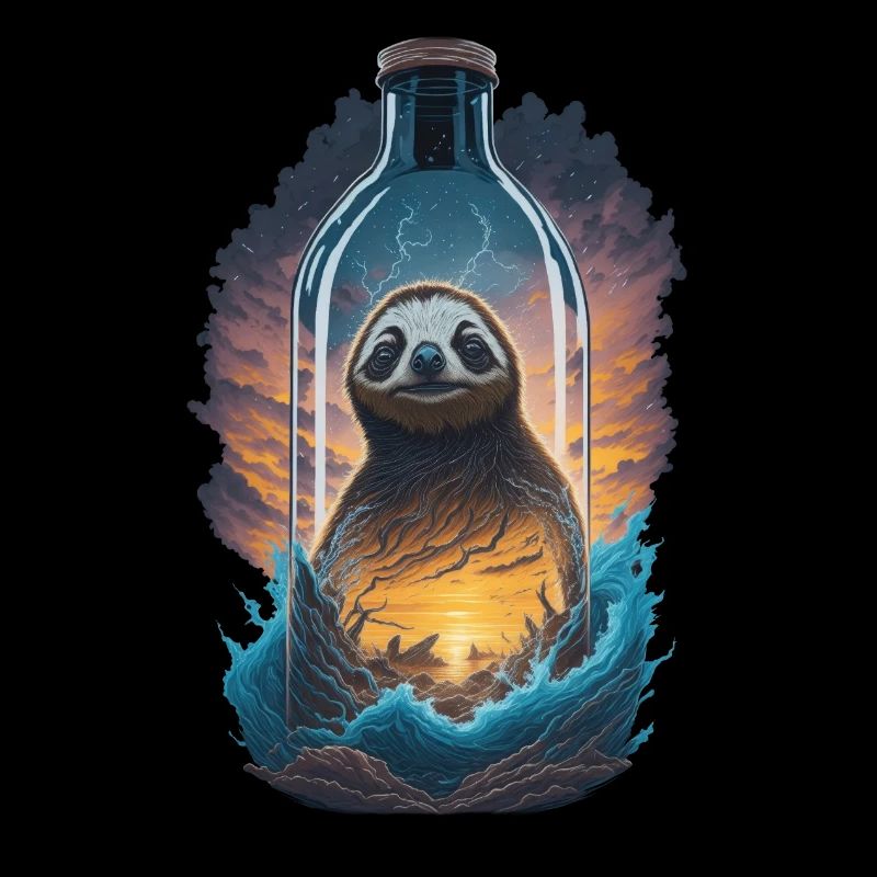 Sloth Sunset Water Bottle