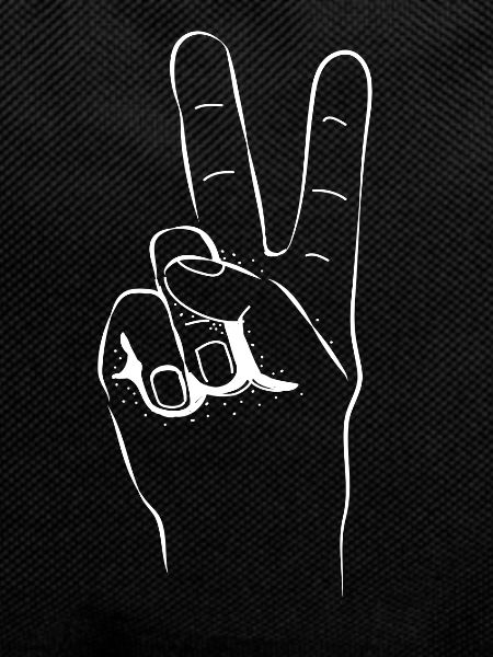 Peace hand two fingers