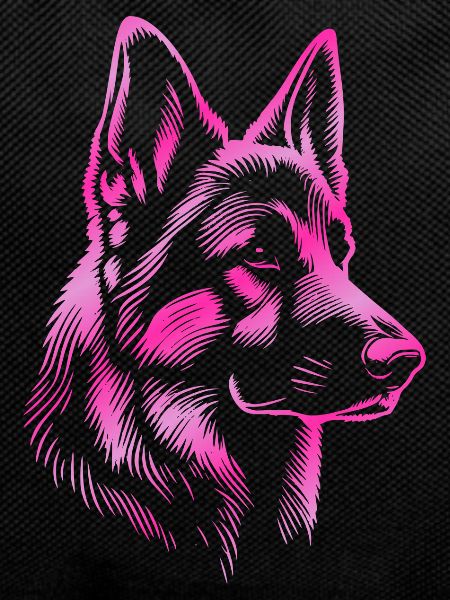 German Shepherd head pink