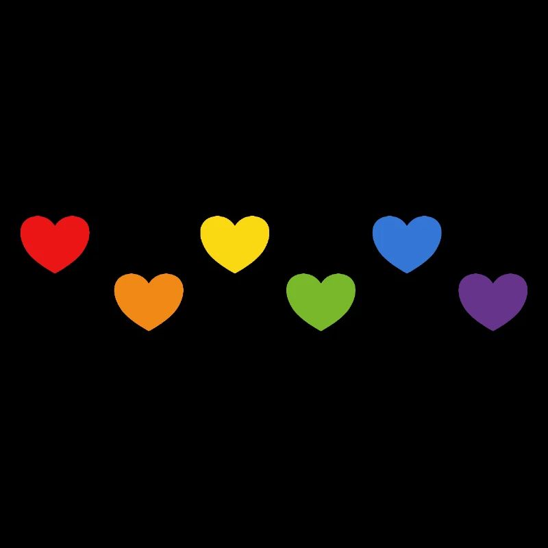 Rainbow Hearts LGBTQ LGBT gay pride