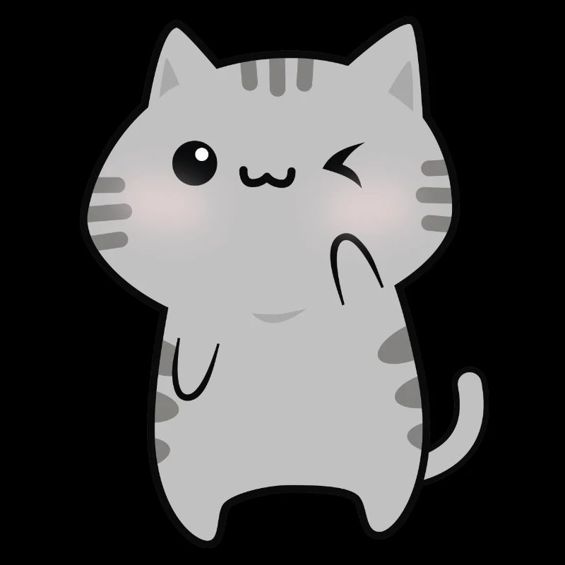 Dessin animé mignon chat gris