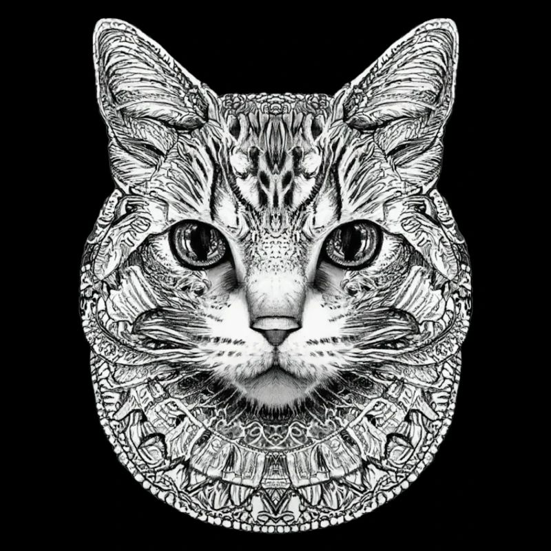 STILISIERTES KATZENMANDALA