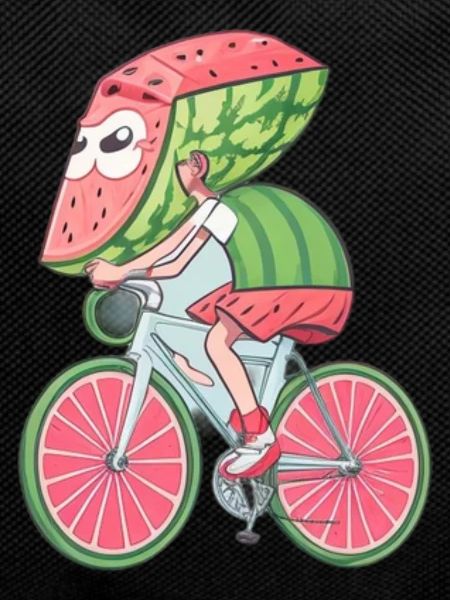 Watermelon Riding a Bike