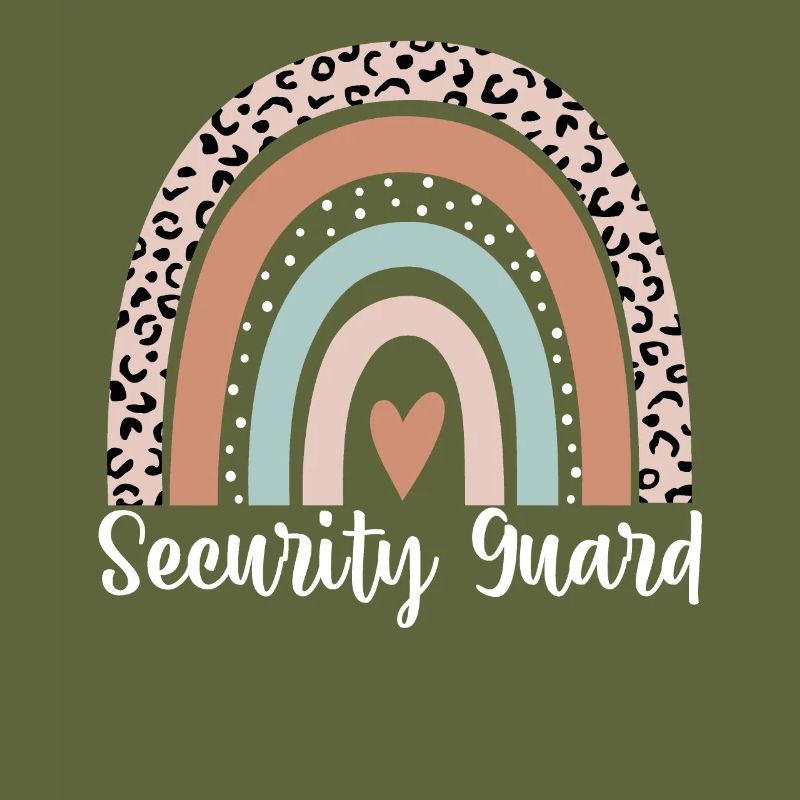 Security Guard Rainbow Leopard Funny Security