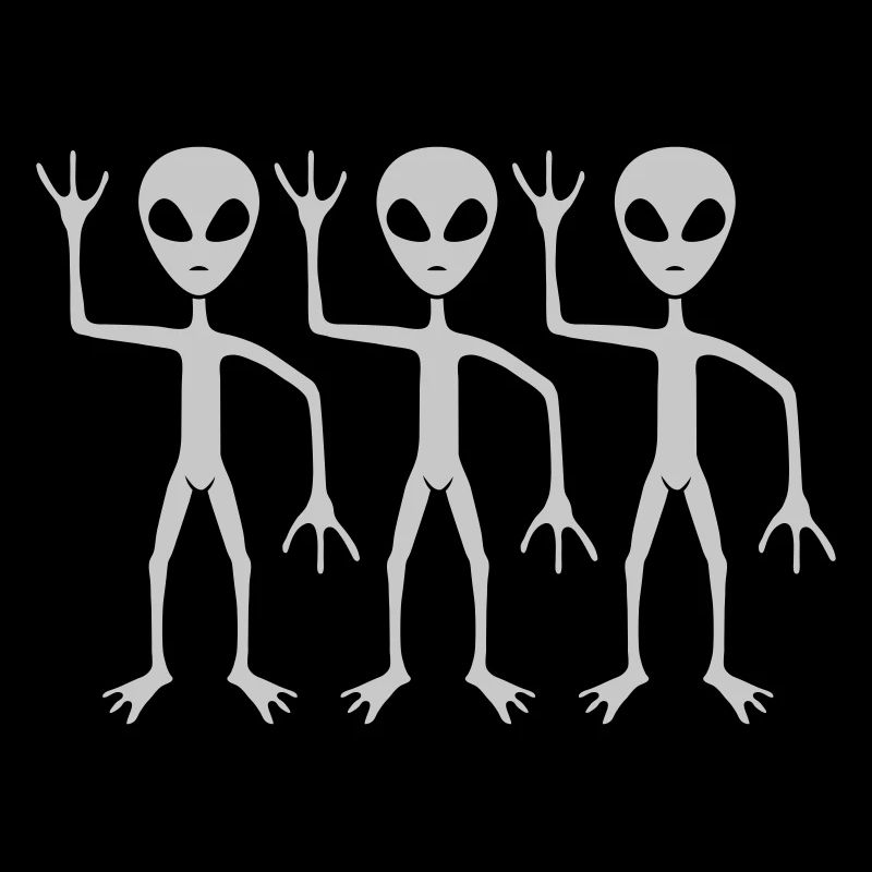 3 Freunde Aliens winken
