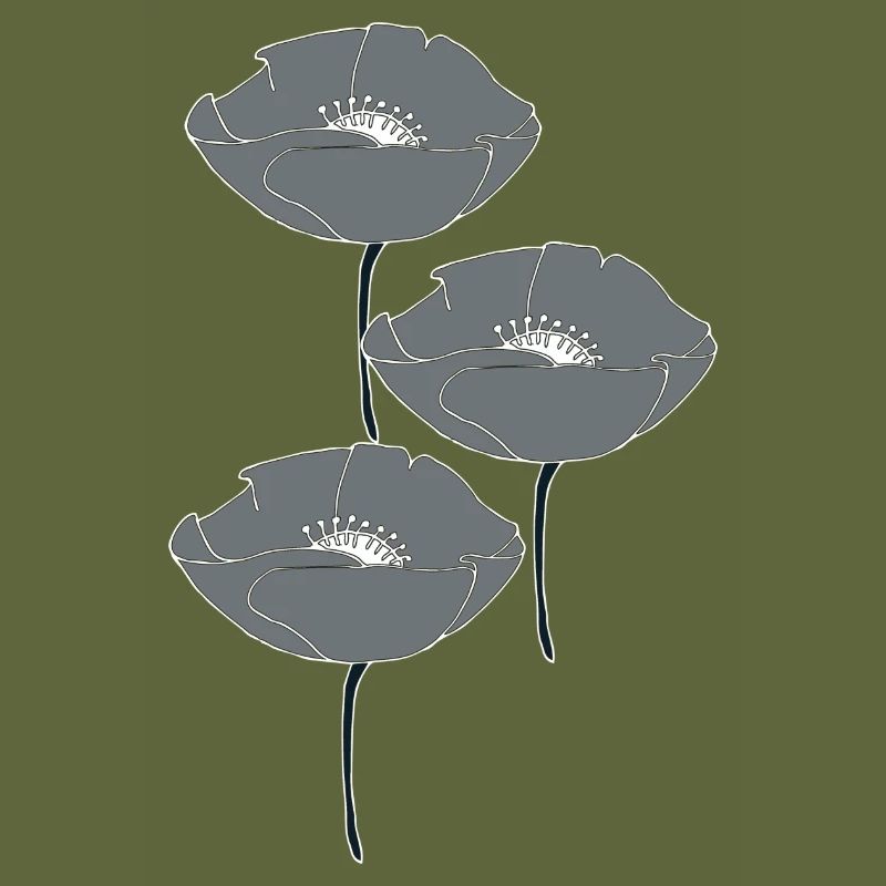 mohnblumen grau