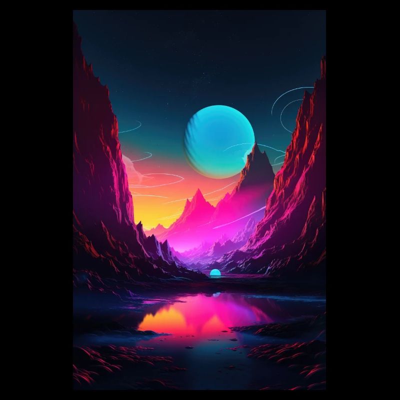 Mountain Glow: Synthwave Vibes in Alpine Serenity