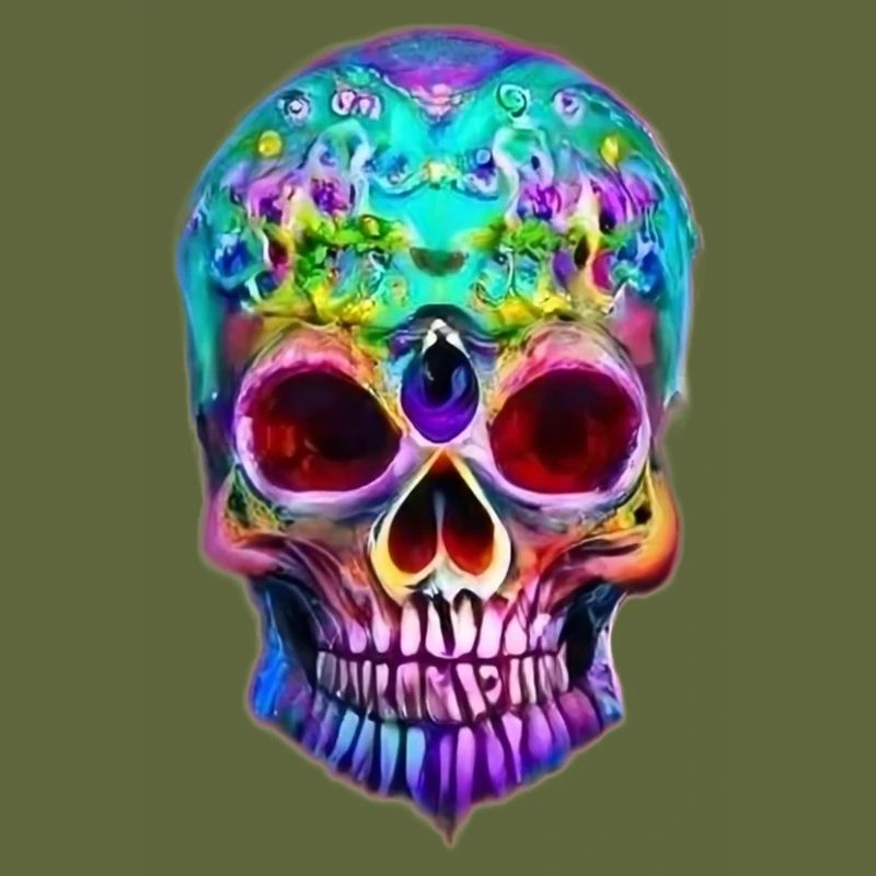 Multicolored stylized skull