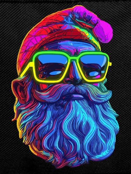 Neon Santa Popart