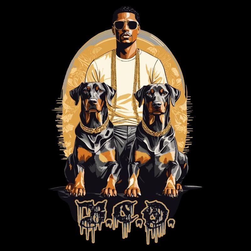 Rapper with Dobermans