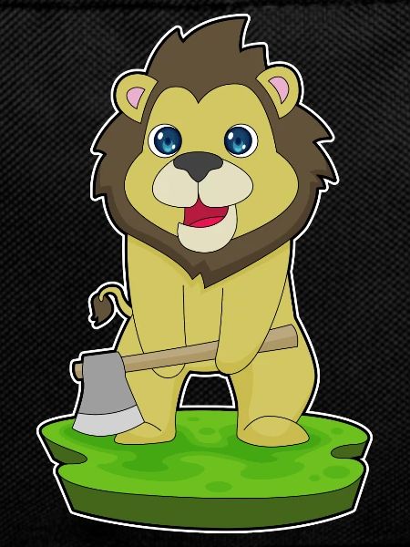 Lion Lumberjack Axe Forest