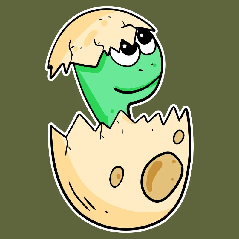Baby dinosaur in egg