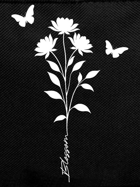 Floral Butterflies Silhouette