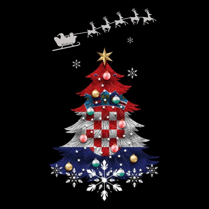 Christmas tree with Croatia flag