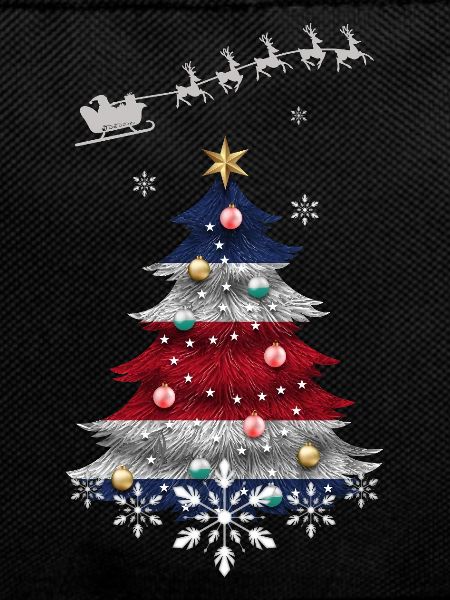 Christmas tree with Costa Rica flag