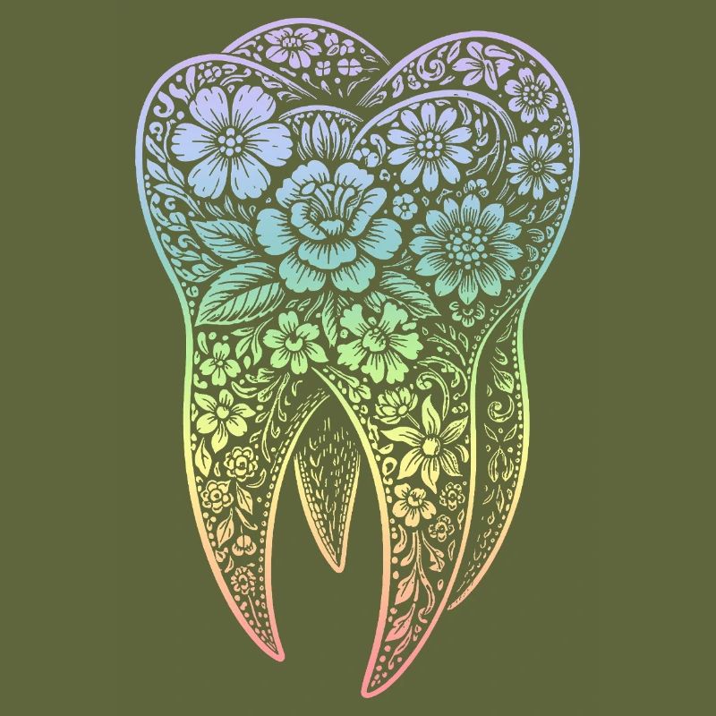 Flowers tooth in gradient