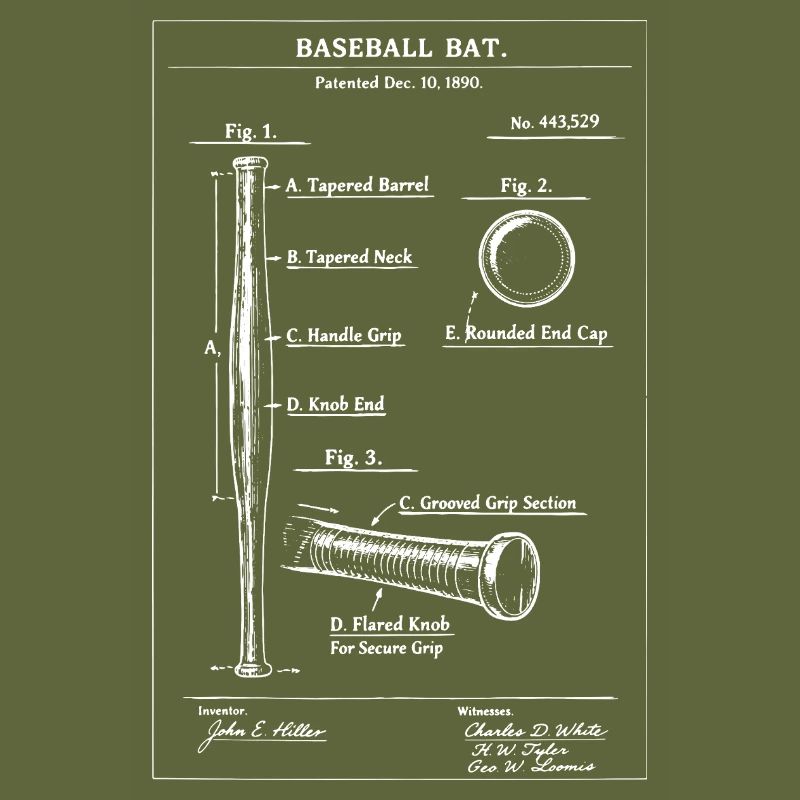 Baseball Bat Patent Blueprint