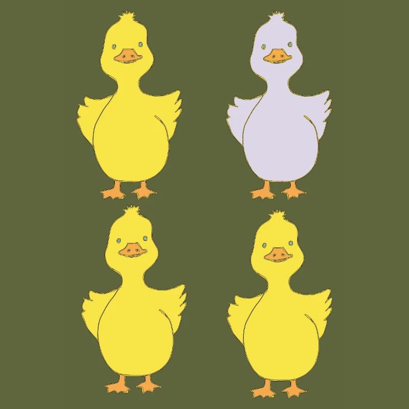 Four ducks one purple