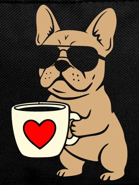 Frenchie Kaffee Flat Design