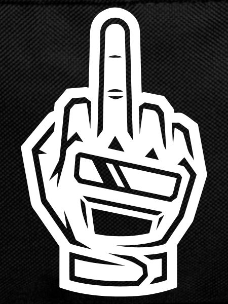 Mittelfinger Handschuh Weiß Symbol