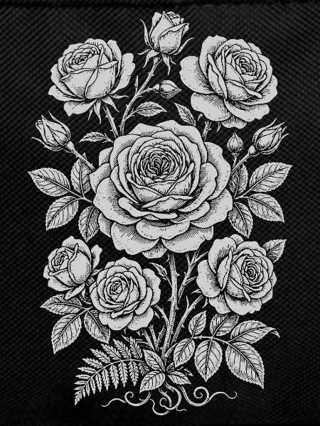 Monochrome Rose Silhouette Bouquet