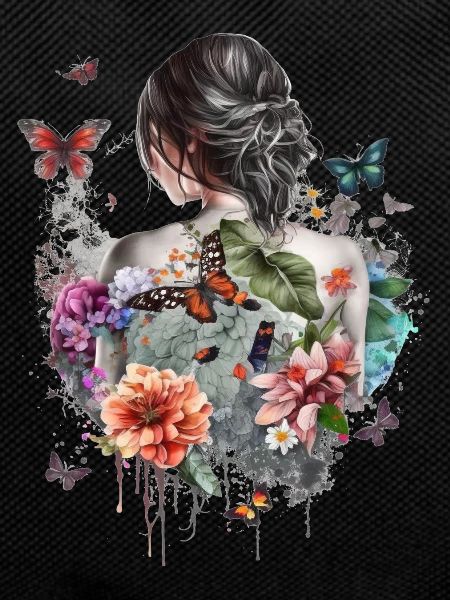Fille aux papillons