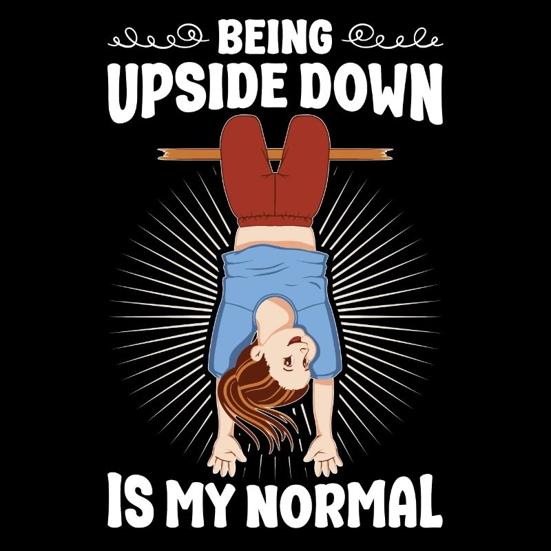 Gymnast on the bar - upside down is normal