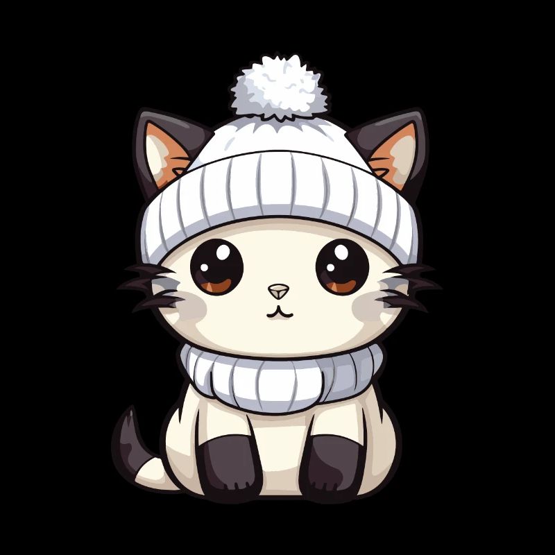 Cat Winter Comic Cute