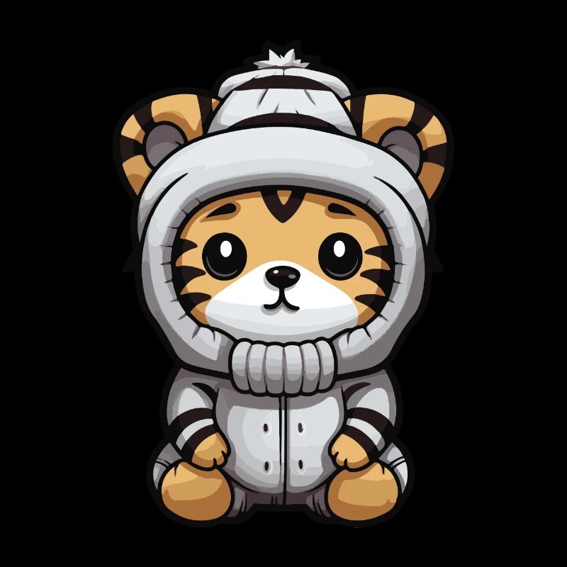 Tiger Winter Comic Cute