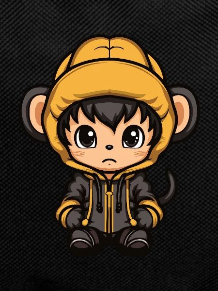 Monkey Winter Comic Cute