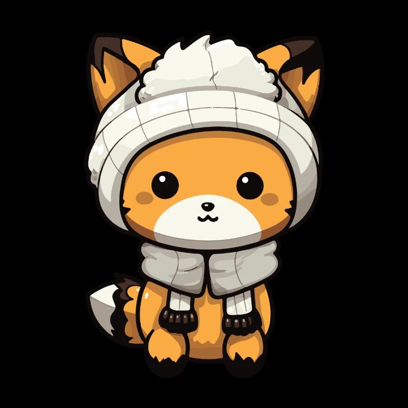 Fuchs Winter Tier Niedlich Comic