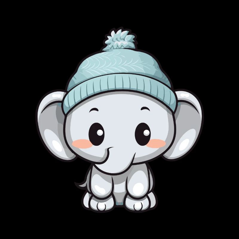 Elephant Winter Animal Cute Comic