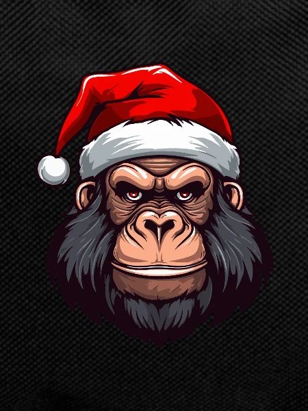 Gorilla Head Christmas Xmas