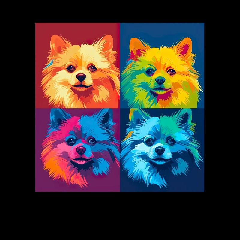 Zwergspitz Hund Hunderasse Pomeranian Pop Art