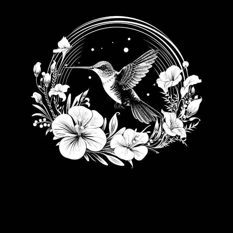 Hummingbird Flower Heart