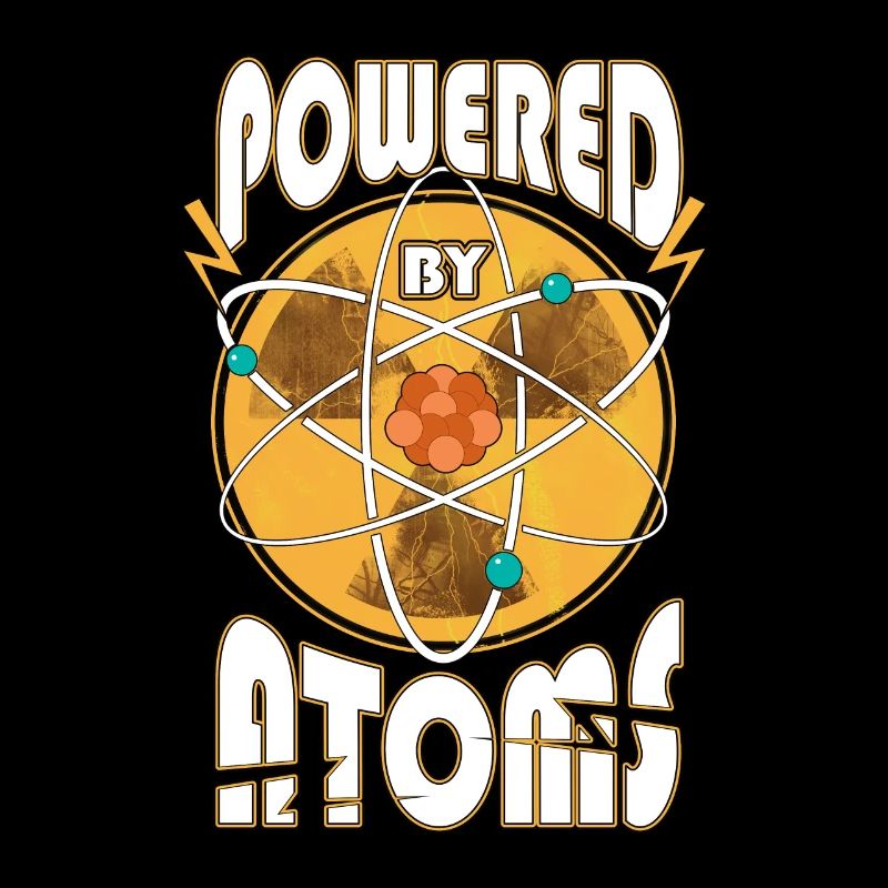 Powered by Atoms Lustig Sprüche Physik Geschenk