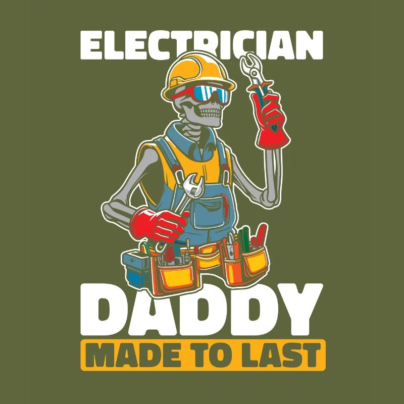 Electrician Electronics Technician Skeleton Fathers Day Dad