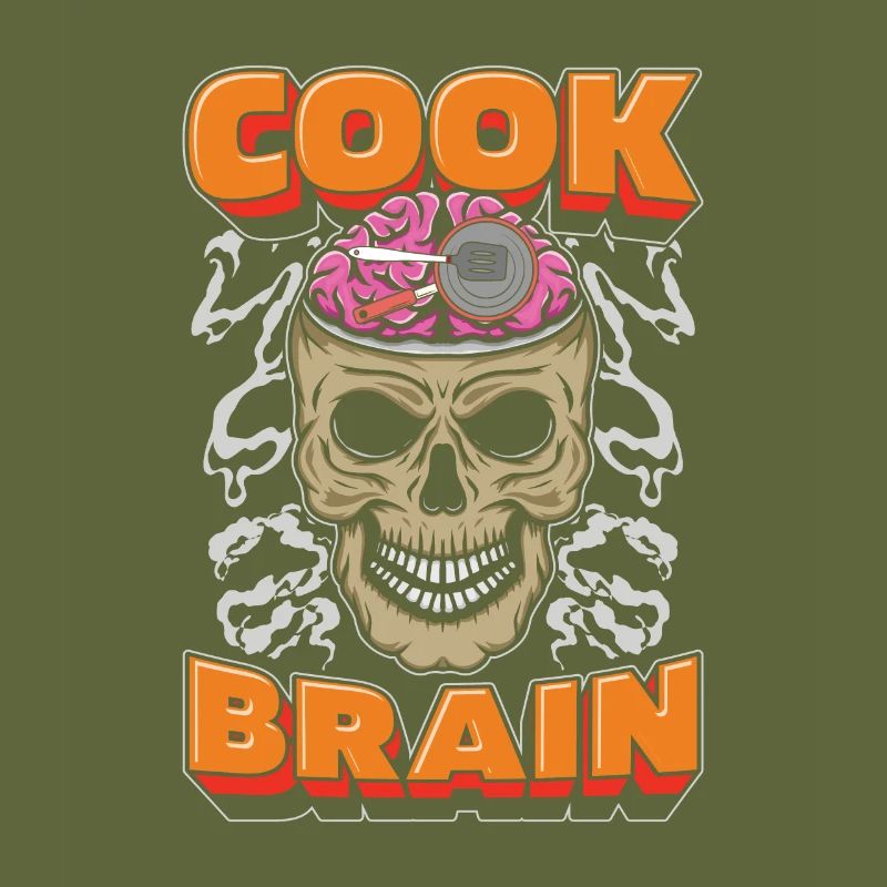 Chef Cooking Skull Cook Brain