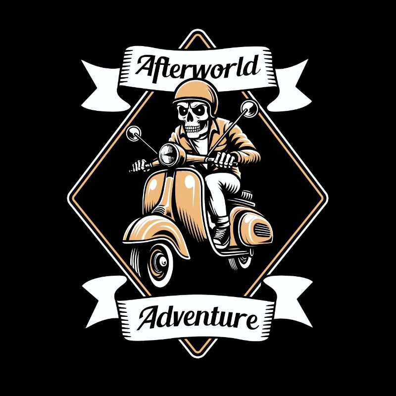 Motorroller Skelett Afterworld Adventure