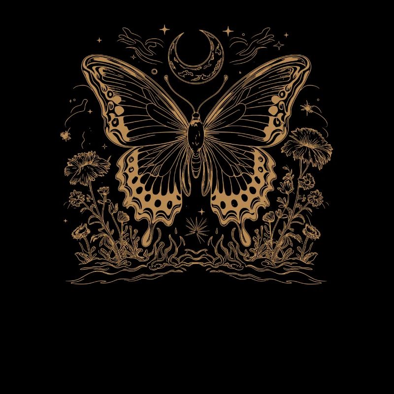 Fairycore Cottagecore Papillon de nuit floral