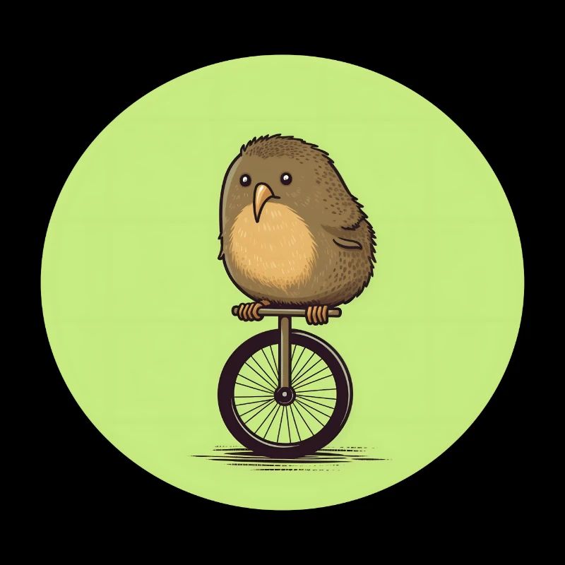 Kiwi Bird sur le monocycle