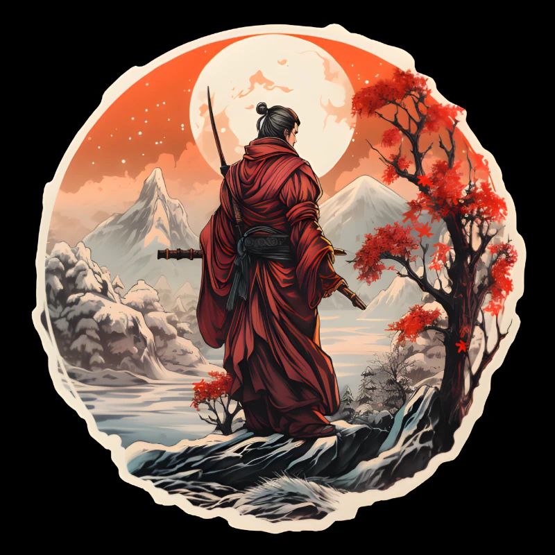 Samurai in a snowy landscape