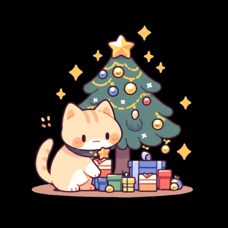 Arbre de Noël chat