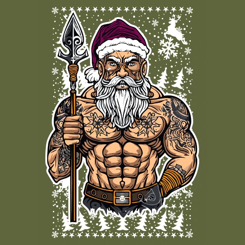 06 Böser Weihnachtsmann Mann Schneeflocken