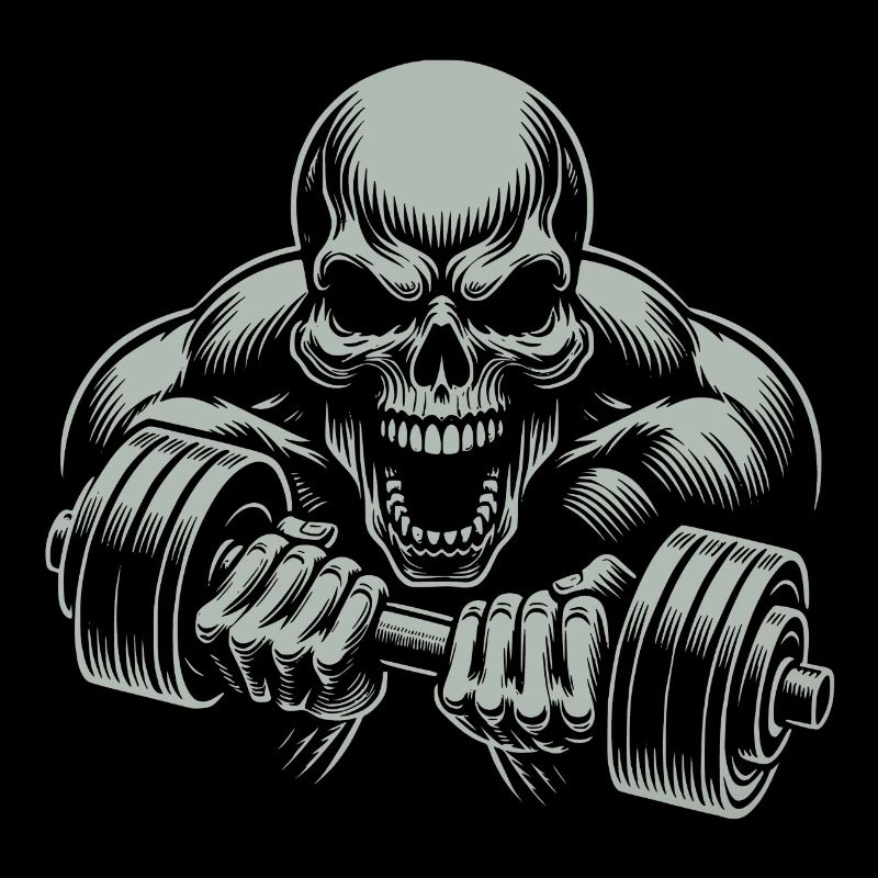 No Limit hartes Workout Skull mit Hantel