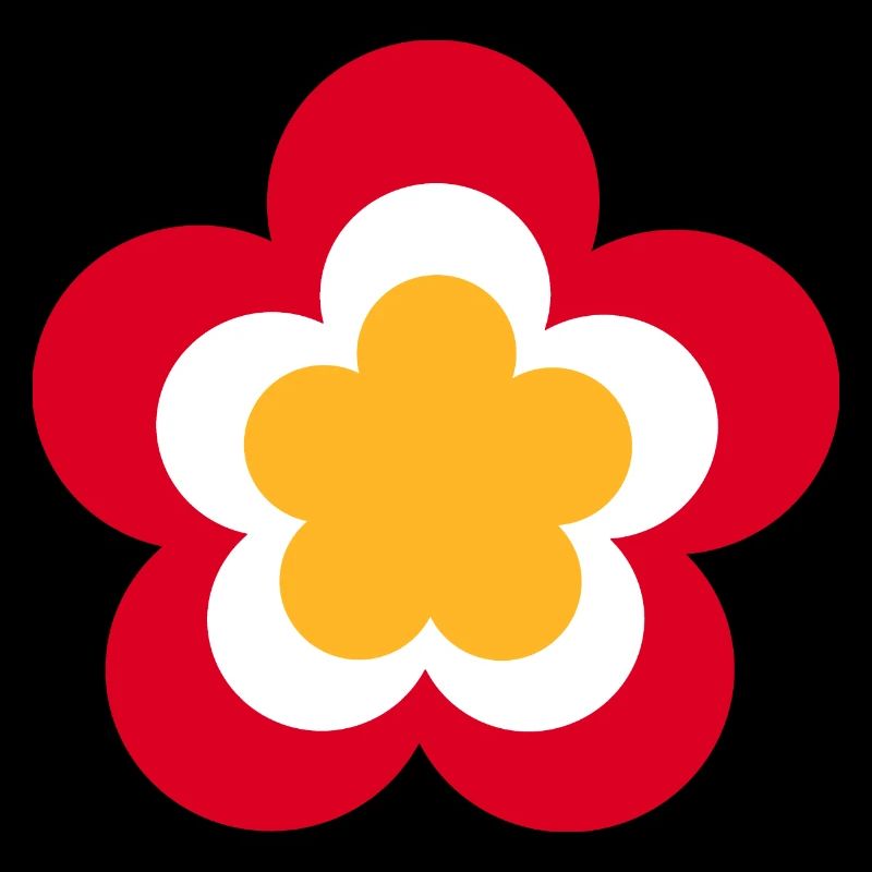 70s Flower Pattern Red