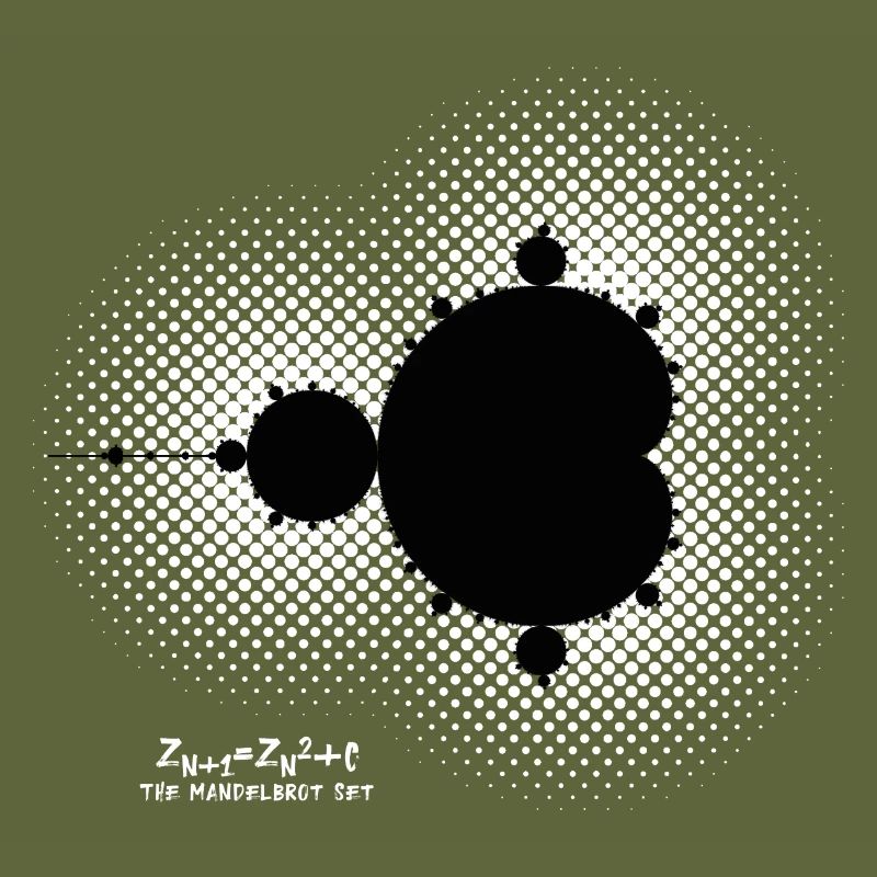 Fraktal The Mandelbrot Set Formule de maths en blanc