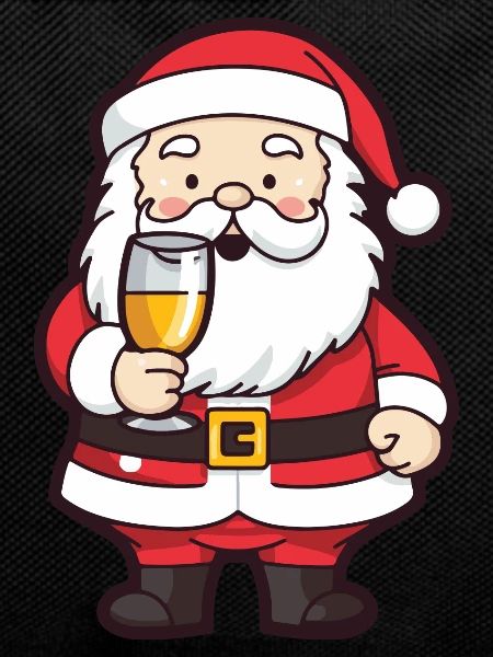 Santa Claus Drinking Comic Christmas